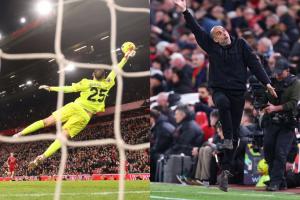 挺可爱！瓜帅抱头感叹多纳鲁马神扑：扑得太牛了！随后搞怪模仿